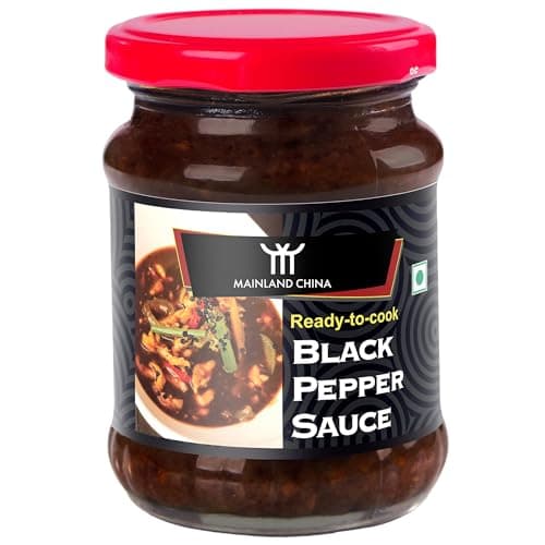 Mainland China Black Pepper Sauce 225g | Authentic Asian Flavour | Ready to Cook Plant Based with No Artificial Flavours | Perfect for Restaurant Style Meals, Stir Fry, Sautéing & Continental Cuisine