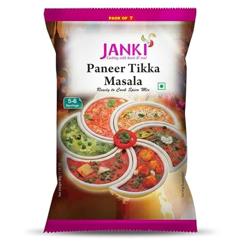 Janki Jain Paneer Tikka Masala - Pack of 7, 50 Gms Each | Ready to Cook Paneer Masala Mix | No Onion No Garlic | Quick & Easy Paneer Masala Packet — image 8