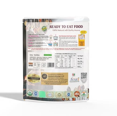 INDIAN KHANA KHAZANA Dal Tadka 300gm | No Onion No Garlic | JAIN SPECIAL I No Added Preservative and Colours (Dal) Serve Hot Anytime Anywhere with our Flameless Food Heater inside the Pack | Indian Tasty Flavour Ready to Eat Food Dal Tadka — image 2