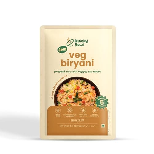 Quicky Bowl Jain Veg Biryani|Ready To Eat|No Onion No Garlic|Instant Food(Pack Of 3) — image 4