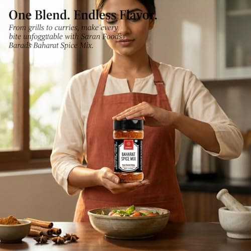 SARANZ Baharat Spice Mix | Used in Vegetable Curry, Chicken Curry, Fish Soup | Aromatic and Flavoured Vegan | Peppery, Sweet-Spiced Dairy Free and Gluten Free -100 Grams Sprinkler Jar — image 4