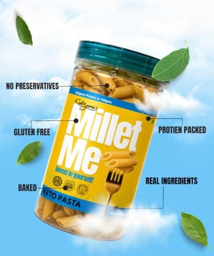 Millet Me by Kuizeens Keto Pasta - 250g (Pack of 2) | Ultra Low Carb, 78g Protein and 110g fiber penne pasta | Diabetic Friendly & Keto Diet Approved | No Added Sugar, Maida-Free & Gluten Free | No Onion No Garlic | Jain-Friendly | Instant Pasta — image 7
