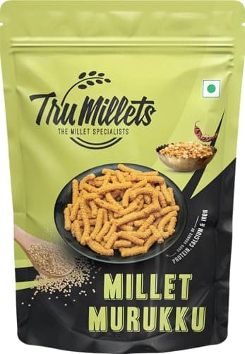 Trumillets Healthy Millet Namkeen Snacks Combo, 25g (Pack of 5),High In Protein,Calcium,Iron,Fibre,No Palm Oil, No Cholesterol, Gluten-Free | Murukku, Bites, Nippatu, Kodbale, Thengol,Keto-Friendly — image 6