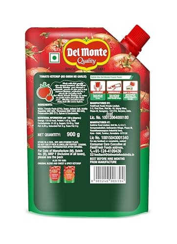 Del Monte Tomato Ketchup - No Onion No Garlic, 900 g| No MSG |100% Vegan | Tomato Sauce — image 2