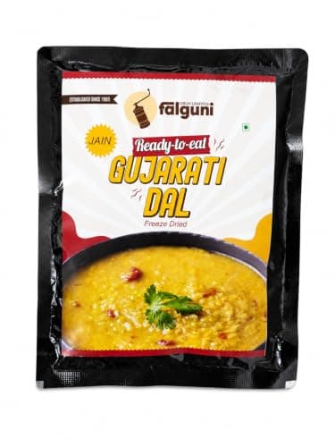 Falguni Gruh Udhyog (FGU) Jain Gujarati Dal Ready To Eat 60G | Sweet & Spicy Lentil Curry | Heat & Eat Traditional Gujarati Meal | Suitable with Rice, Khichdi & Roti