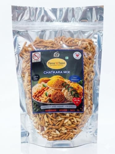 FLAVOUR N FUSION Chatkara Mix Namkeen | Crispy and Crunchy Savoury Snack | NO Onion NO Garlic | Handmade and Hygienically Prepared | No Artificial Colors or Flavours | Freshly Packed | 250 gm — image 3