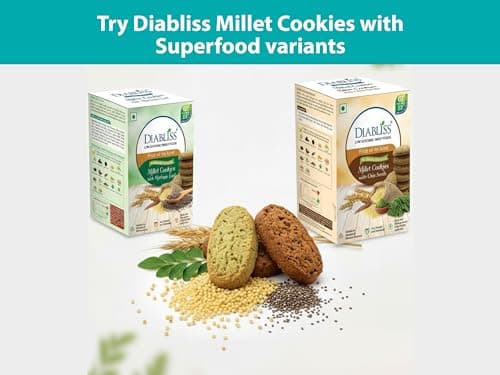 Diabliss Millet Cookies – Made with Millets & Whole Wheat, No Maida | Low GI Sugar & 17 Herbs & Spices | Glucose Friendly Crunchy Snack | Trusted by Consumers in 3 Continents | 120g - Pack of 5 — image 8