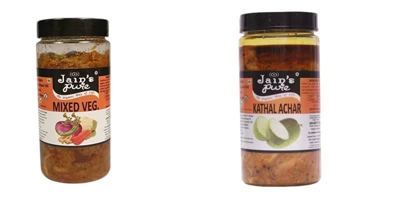 JAIN'S PURE Mixed Veg & Kathal Achar Combo (Pack of 2) (400g+400g)