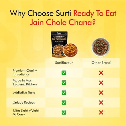 Surtiflavour Authentic Jain Chole Chana, Instant Ready-to-Eat, 250 gram, Gluten-Free, Preservative-Free, Vegetarian (Pack of 1) — image 7