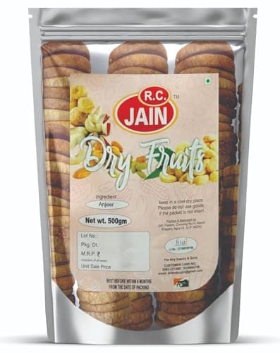 R.C. JAIN Delicious and Nutritious Anjeer - 500 gm | Energy-Packed Snack | Rich in Fiber, Minerals, and Antioxidants