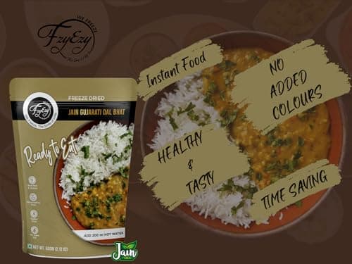 FzyEzy Freeze-Dried Jain Gujarati Dal Bhat | Authentic Jain Gujarati Culinary Experience | Traditional Satvik Ready-to-Eat Indian Meal | Gluten-Free & Preservative-Free | Nourishing, Quick-Prep Comfort Cuisine | 60g Pack — image 5