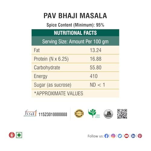 Bhoj Masale Pav Bhaji Masala Powder 200GM | Delicious & Aromatic Pav Bhaji | Premium Spices Blend | Zero Additives & Preservatives. No Colour, No Preservatives, No Onion & No Garlic (Jain Masala) — image 2