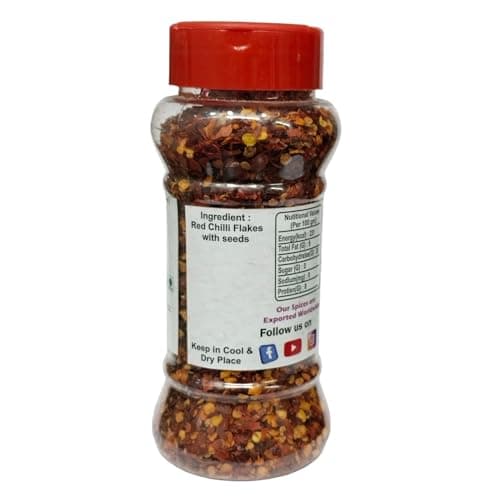 Gunvika Red Chilli Flakes | Ideal Seasoning For Pizza, Pasta and Garlic Bread | Sprinkler Jar | No Artificial Flavours and Colours| Vegan | Aromatic - 50 Gm — image 5