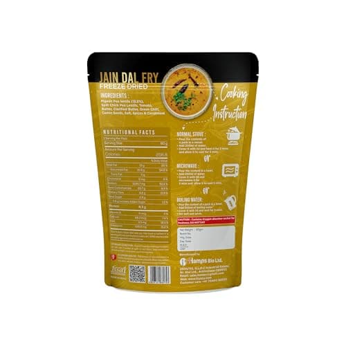 FzyEzy Freeze-Dried Jain Dal Fry – 60g | Authentic Jain Indian Meal | No Onion, No Garlic | Instant & Ready-to-Eat | Gluten-Free | Preservative-Free | Wholesome & Flavorful Jain dish — image 2