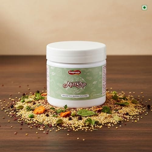 Aaptam MillSip Instant Millet Drink/Soup Mix with Rajgira, Vegetables, Herbs & Spices | No Preservatives | No Artificial Flavours | No Added Sugar| Just add boiling water, stir and Sip| Vegan| Gluten free| Gut health| Immunity boosting — image 5