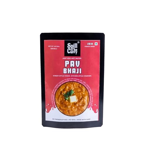 SPILL THE CURRY Mumbai Pav Bhaji Jain Ready to Eat | No Onion No Garlic | Authentic Street Food | Freeze Dried Instant Meal | Add Hot Water | Pure Ghee | Travel Friendly | Combo Pack of 5 (60g Each) — image 2