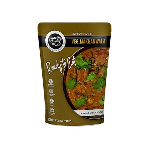 FzyEzy Freeze-Dried Jain Pav Bhaji – 55g | Indian Classic Snack Delight | No Onion, No Garlic | Pure Veg | Gluten-Free | Preservative-Free | Instant Mumbai Street Food — image 6