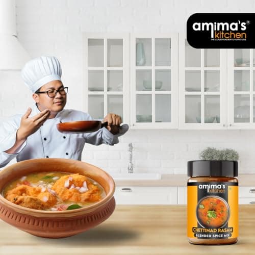Amima's Kitchen Chettinad Rasam Jain Spice Mix (No Onion No Garlic) – 100 Grams | Blended Spice Mix | For Healthy and Delicious Cooking | No Synthetic Flavour & Color | Ready Masala Powder — image 5