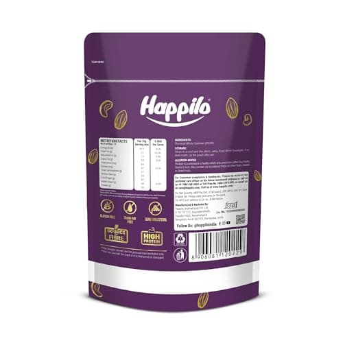 Happilo Premium Natural Whole Cashews 200g Value Pack | Dry Fruits, Kaju, Healthy Snacks | Unsalted Cashew Nuts | Crunchy, Nutritious & Delicious Nuts | Rich in Protein, Magnesium & Phosphorus — image 2