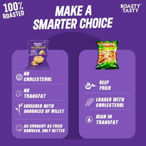 Roasty Tasty Chilli Chatak Lachha | Roasted Potato Sticks | Healthy Snacks | Roasted Namkeen Snack | Guilt Free | Diet Chiwda | Source of Protein | Perfect Snack for All Occasions | Potato Flakes | 200g — image 4