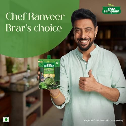 Tata Sampann Chatpati Dhaniya Pudina Chutney Dip, Made with Fresh Coriander and Mint, Tangy and Flavorful, Hari Chutney, Ready to eat, Pairs well with Parathas, Chaats & Snacks, 100% Quality Ingredients, Hygienically Prepared, 200 g — image 4