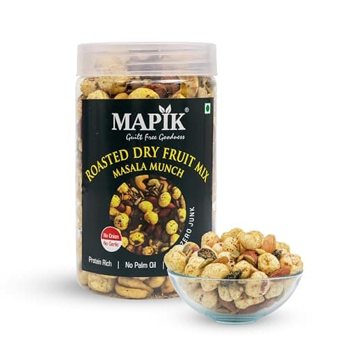 Mapik Roasted Dry Fruits Mix Masala Munch | Premium Trail Mix | Almond,Cashew,Seeds,Makhana & Dried Fruits | High Protein Crunchy Snack | No Palm Oil No Preservatives(200g)