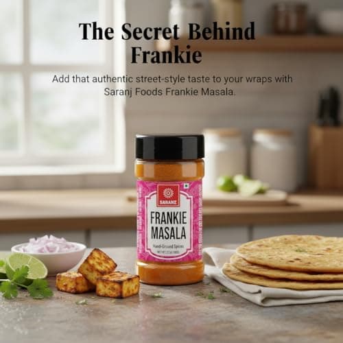 SARANZ Frankie Masala | Kathi Roll Masala Spice Mix | Tangy & Spicy Amchur Anardana Blend | For Rolls, Wraps, Paneer, Veg Kathi Roll, Chaat & Sandwiches | No Added Colors | 100g — image 6