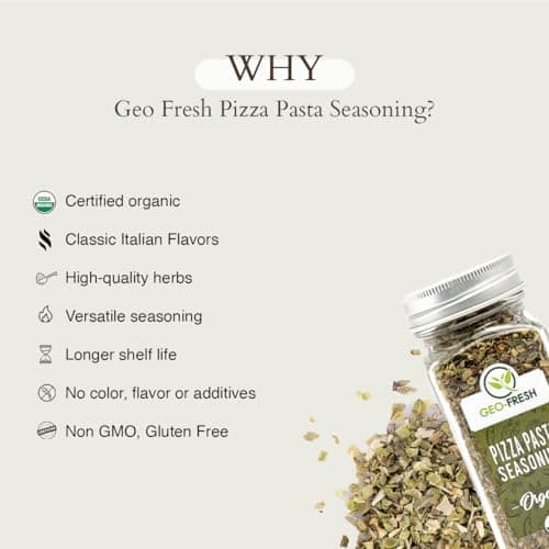 Geo-Fresh Organic Pizza Pasta Seasoning, 25g | Aromatic & Flavourful Blend | Sprinker for Pizza, Pasta, Stews, Salads | No Artifical Colour & Preservatives| 100% Organic, Non-GMO, USDA Certified, Jaivik Bharat Certified — image 7