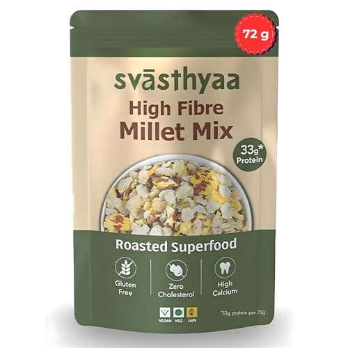 Svasthyaa High Fibre Millet Mix | Roasted Chivda Namkeen with Jowar, Chana Jor, Moong Jor & Corn Flakes | Healthy Ready to Eat, Sugar Free, Gluten Free, Diabetic Friendly Jain Snack | Protein Rich 220g - Pack of 1 — image 7