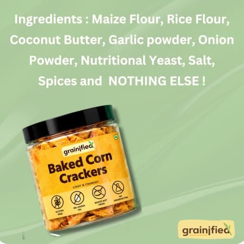 Grainified Baked Corn Crackers | Baked Not Fried | No Added Oil | No Preservatives | 120g — image 2
