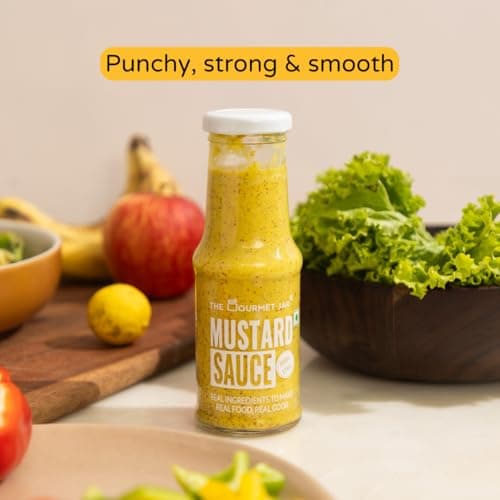 The Gourmet Jar Mustard Sauce 210g | 100% Natural, No Preservatives, No Artificial Colors, No Artificial Flavouring agent | No Refined Sugar| Gluten- free| Strong & Smooth |Perfect for sandwiches, burgers & hot dogs| Pack of 1 — image 2