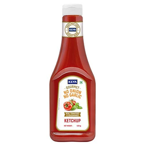 Keya Gourmet No Onion No Garlic Ketchup | PP Bottle Pack of 2 x 1050 Gm