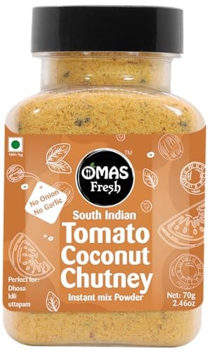 Omas Fresh No Onion, No Garlic South Indian Coconut Chutney Instant Mix Powder Perfect for Dosa, idli, Uttapam (Just Add Curd/Water to Use) (70g, White Coconut Chutney) — image 8