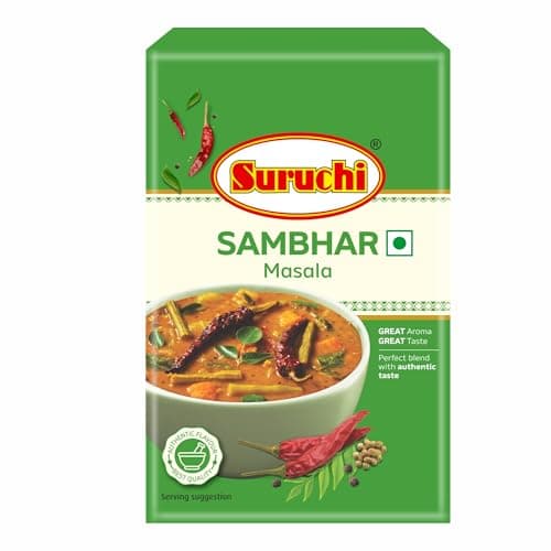 Suruchi Sambhar Masala - 100g | Authentic South Indian Sambhar Masala Powder | Natural Ingredients, No Artificial Colors, Ready to Cook Masala (Pack of 1)
