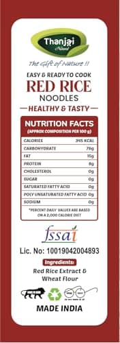 Thanjai Natural Red Rice Millet Noodles 180 Grams X 5 (900 Grams) of Homemade Natural Millet Noodles(No Preservatives, No Chemicals, No Artificial Extract) — image 7