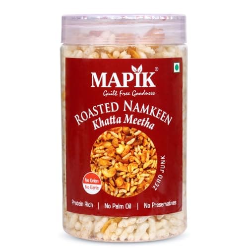 MAPIK Roasted Khatta Meetha Namkeen – Guilt Free, Baked Not Fried Snack | Sweet & Tangy Indian Mix Pack of 2-150g Each — image 6