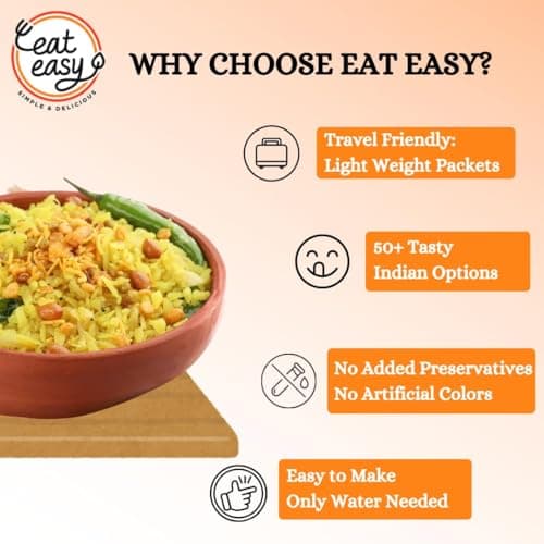 Eat Easy Ready To Eat Jain Poha- 100gm | Just Add Water and Cook | Freeze Dehydrated Instant Healthy & Delicious Poha for Travel, Hostel, Trekking, Camping, Hiking | No Onion, No Garlic, No Preservatives — image 4