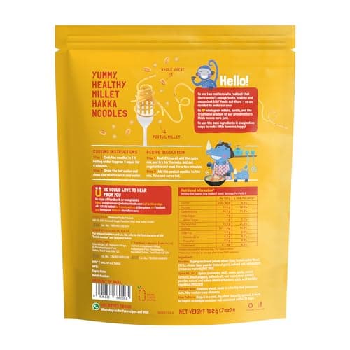 Slurrp Farm No Maida Millet Noodles | Not Fried, No MSG | Classic Masala Millet Noodles Pack of 3-192g Each — image 5