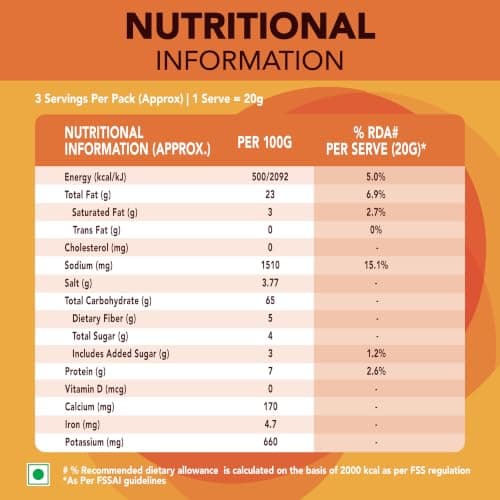 MOM - Meal of the Moment, Roasted Desi Chaat Makhana, 52g | Source of Protein | No Palm Oil | Gluten free — image 5