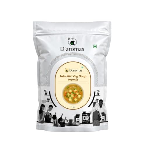 D'aromas Jain Mix Veg Soup 1kg, Instant Soup Premix Packet - No Onion No Garlic, Ready To Drink Soup