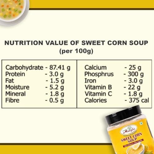 Manish Mangla Sweet Corn Soup Powder 500g – Instant Soup Mix, No Onion No Garlic, Quick & Easy Preparation, Rich Corn Flavor, 100% Vegetarian, Healthy Snack Option, Long Shelf Life — image 2