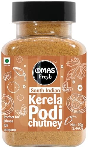 Omas Fresh South Indian Kerela Podi Chutney Instant Mix Powder Perfect for Dosa, idli, Uttapam (Just Add Curd/Water to Use) (70g, Kerela Podi Chutney)