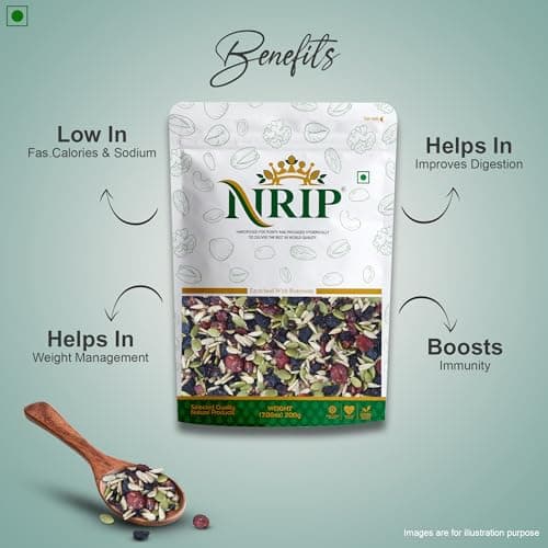 NRIP Premium Mixed Roasted Seeds & Berries 200 Gm (Pumpkin, Sunflower, Flax, Watermelon, Black Currant, Cranberry, Cherry, Black raisins) — image 7