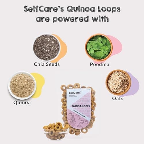SelfCare By Suman Agarwal Quinoa Loops Pack of 1 100g | Healthy & Non Fried | Savoury - Snacks - Namkeen - Grocery | Spicy Crunchy & Chatpata - Tea time Snacking | Diabetic Jain & Travel Friendly — image 2