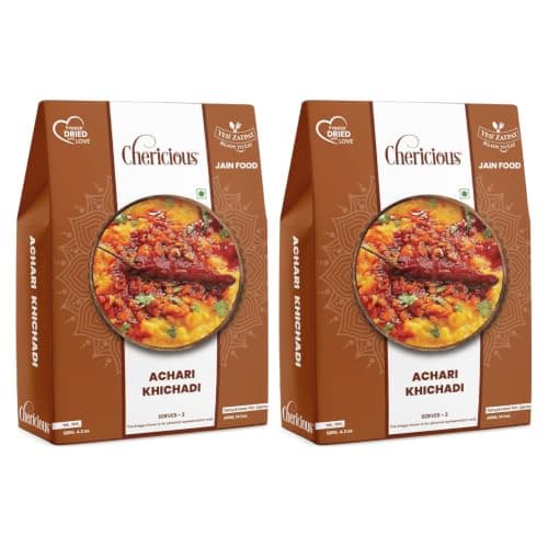 Chericious Ready to Eat Jain Achari Khichdi | Instant Freeze-Dried Khichdi-400g | No Onion No Garlic | Quick Indian Meal | Enriched with Natural Ingredients