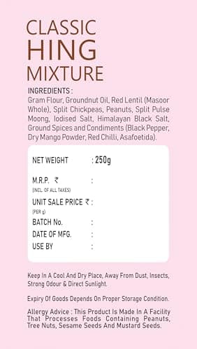 Chudamani Classic Hing Mixture, Kettlecooked Snacks, Traditional Handmade, Crunchy Hing-Flavoured Mixture, Healthy Indian Snacks, Palm Oil Free - 250gm — image 6