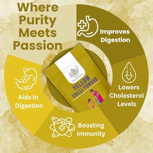 Saatyaki Naturals Organic Himalayan Yellow Chilli Powder - 100gm | Pure, Freshly Grounded Spice for Cooking, Non-GMO, Gluten-Free – Perfect for Curries, Marinades, and Seasoning — image 5