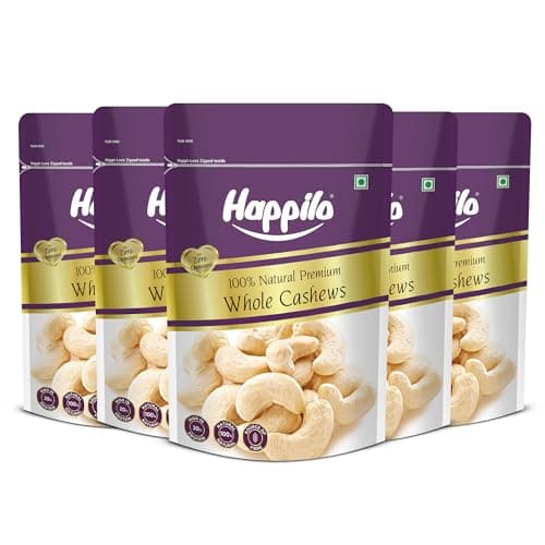 Happilo Premium Natural Whole Cashews 200g Value Pack | Dry Fruits, Kaju, Healthy Snacks | Unsalted Cashew Nuts | Crunchy, Nutritious & Delicious Nuts | Rich in Protein, Magnesium & Phosphorus — image 8