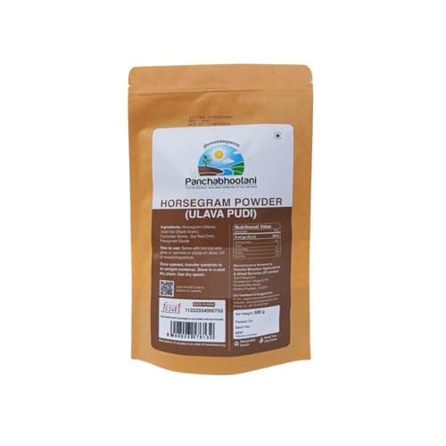 Panchabhootani Horsegram Chutney Powder 500g: Instant Use, Dip or Sprinkle, No Added Colour & Preservatives, Naturally grown Horsegram, Traditional Recipe, Rich in Nutrients, Diabetic & Heart Friendly — image 2
