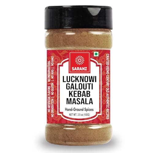 SARANZ Lucknowi Galouti Kebab Masala | 100% Natural Authentic Indian Spice | Instant Kabab Masala Ready to Use | Free from Chemicals | Blend of Fresh & Aromatic Spices (100 Grams Sprinkler Jar)